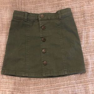 Green button up skirt